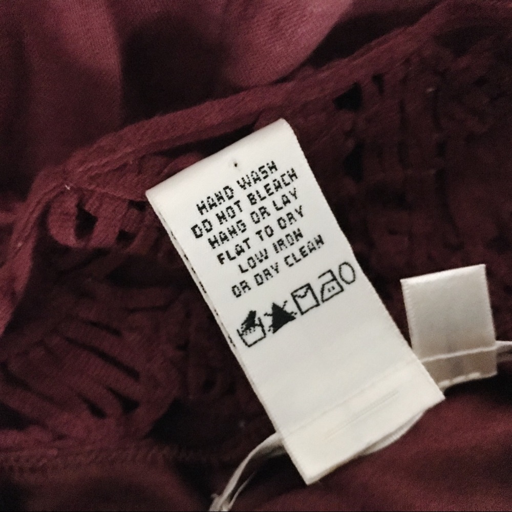 Max Studio 100% Linen Burgundy Crochet Dress - M - Picture 4 of 4